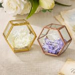 Personalised Monogram Design Wedding Ring Hexagon Box with Name and Date Engagement Proposal Gift for Bride Groom Couple