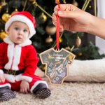 Personalizzato 4D Shake Baby's First Christmas Globe Ornament con testo inciso Albero di Natale appeso Decorazione regalo per bambini ragazzi ragazze