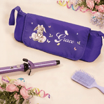 Personalized Ballerina Rabbit Multi-Compartment Hair Tools Storage Bag with Name and Heat Resistant Mat Birthday Team Gift for Ballet Lovers
