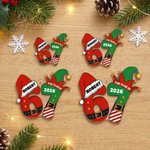 Personalised Funny 67 Santa Hat Elf Acrylic Ornament with Name and Year Home Tree Decor Christmas Gift for Family Friends