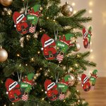 Personalised Funny 67 Santa Hat Elf Acrylic Ornament with Name and Year Home Tree Decor Christmas Gift for Family Friends
