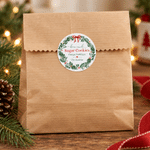Personalised Christmas Wreath Waterproof Sticker with Dish Name and Family Surname Gift Decor Baking Party Favor Christmas Gift for Cooking Lovers