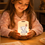 Personalized Fox Duck Cute Animal Dimmable Touch LED Night Light with Name and Remote Control Home Decor Birthday Gift for Kids