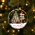Adorno de cristal personalizado con un bonito personaje artístico con efecto 3D, con nombre y foto; decoración para el hogar y regalo de Navidad para la familia y los niños