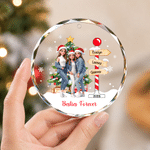 Adorno de cristal personalizado con un bonito personaje artístico con efecto 3D, con nombre y foto; decoración para el hogar y regalo de Navidad para la familia y los niños