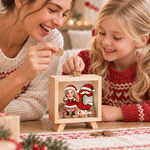 Personalized 3D-Effect Artwork Cartoon Character Photo Wooden Money Box Piggy Bank with Christmas Initial and Name Desk Decor Christmas Gift for Kids