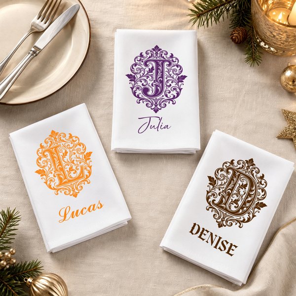 Personalised Moroccan Style Wedding Initial Napkin with Name Family Gathering Wedding Gift for Bride Family