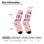 Personalized Soft Multicolor Book Pattern Mid Calf Socks with Name Birthday Christmas Book Club Gift for Book Lovers Librarians