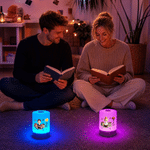 Personalised Reading Character Birth Flower Dimmable Touch Control LED Night Light with Name Bedroom Decor Birthday Gift for Book Lover Bookworm