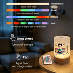 Personalised Reading Character Birth Flower Dimmable Touch Control LED Night Light with Name Bedroom Decor Birthday Gift for Book Lover Bookworm