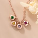 Personalised Minimalist Birthstone Disc Necklace with Engraved Initial Dainty Jewellery Birthday Anniversary Gift for Women
