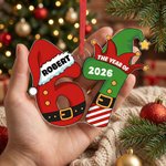 Personalised Funny 67 Santa Hat Elf Acrylic Ornament with Name and Year Home Tree Decor Christmas Gift for Family Friends