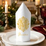 Personalised Moroccan Style Wedding Initial Napkin with Name Family Gathering Wedding Gift for Bride Family