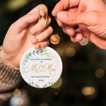Personalised Our First Christmas As Mr and Mrs Ceramic Ornament with Name and Year Christmas Gift for Couples