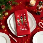 Personalisierte Nussknacker Weihnachtsserviette mit Namen | Wiederverwendbar | Festliche Tischdeko | Weihnachtsgeschenk für Familie & Freunde