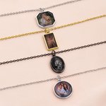 Gepersonaliseerde unisex warmte-geactiveerde magische verborgen fotoketting met gegraveerde tekst gedenkjuwelen verjaardagscadeau voor familie vrienden