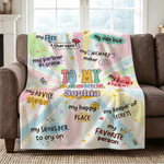 Manta suave y colorida personalizada para mi mejor amiga, con nombre; decoración para el hogar; regalo de cumpleaños o aniversario para mejores amigas y amigas