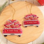 Ornamento natalizio personalizzato della famiglia di omini di pan di zenzero da 1 a 12 con nomi e anno Regalo di Natale per la famiglia