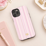Personalized Monogram Stripe Phone Case for iPhone or Samsung Daily Use Birthday Christmas Gift for Family Friend