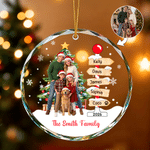Adorno de cristal personalizado con un bonito personaje artístico con efecto 3D, con nombre y foto; decoración para el hogar y regalo de Navidad para la familia y los niños
