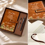 Carnet A5 personnalisé en cuir PU multicolore avec fleur de naissance, titre et texte – Pour un usage quotidien, anniversaire, intégration – Cadeau pour un collègue ou un ami