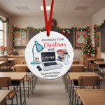 Personalised Freshman Year Ceramic Christmas Ornament with Name and School Name Classroom Tree Decor Christmas Gift for College Student