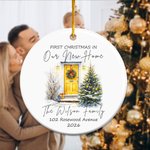 Personalised Christmas House Door Ceramic Ornament with Names Address and Year Home Decor Christmas Gift for Family Friends New Home Movers