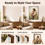 Personalised Daisy Garden Jesus' Embrace Photo Canvas Prints with Name Home Decor Birthday Gift for Faith Believers