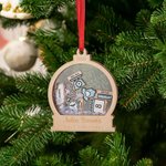 Personalizzato 4D Shake Baby's First Christmas Globe Ornament con testo inciso Albero di Natale appeso Decorazione regalo per bambini ragazzi ragazze