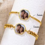 Personalized Heat-Activated Hidden Photo Bracelet with Engraved Text Dainty Jewelry Memorial Anniversary Birthday Gift for Couple Best Friend