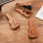 Personalized Engraved Monogram Letter Pattern Wooden Guitar Pick Holder Case with Name  Music Accessories Birthday Gift for Guitar Player