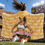 Manta suave con capucha personalizada con una foto de animadoras al estilo de pintura al óleo «impasto», con nombre incluido: regalo para el día del partido del equipo, ideal para animadoras