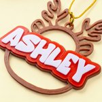Personalised 3D Printed Snowman Reindeer Bell Christmas Tree Ornament Stocking Tag with Name Christmas Gift for Family Friends