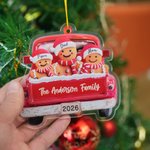 Ornamento natalizio personalizzato della famiglia di omini di pan di zenzero da 1 a 12 con nomi e anno Regalo di Natale per la famiglia