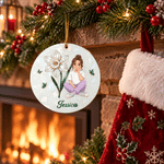 Individuell gestaltetes Acryl-Ornament mit 3D-Effekt: Kunstwerk, Geburtsblume, Cartoon-Figur, Foto und Namensbaum – Weihnachtsgeschenk für Familie und Freunde