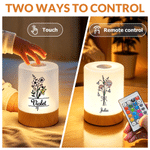 Personalised Birth Flower Dimmable Touch Control Rechargeable Night Light with Name Home Decor Birthday Gift for New Moms Women