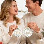 Personalised Our First Christmas As Mr and Mrs Ceramic Ornament with Name and Year Christmas Gift for Couples
