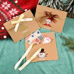 Personalisierte Weihnachtsmotiv-Geldumschläge 2er-Set | Mit Namen & Seidenband | mit Schneemannmotiv | Weihnachtsgeschenk für Kinder Familie & Freunde 3