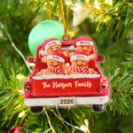 Ornamento natalizio personalizzato della famiglia di omini di pan di zenzero da 1 a 12 con nomi e anno Regalo di Natale per la famiglia