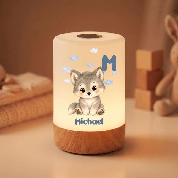 Personalized Fox Duck Cute Animal Dimmable Touch LED Night Light with Name and Remote Control Home Decor Birthday Gift for Kids