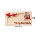 Personalized Christmas Theme Cartoon Character Photo Wood Cash Money Holder with Name Christmas Gift for Kids