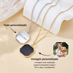 Collana personalizzata con testo inciso e foto attivata dal calore - Regalo di compleanno e anniversario per famiglie e coppie