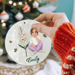 Individuell gestaltetes Acryl-Ornament mit 3D-Effekt: Kunstwerk, Geburtsblume, Cartoon-Figur, Foto und Namensbaum – Weihnachtsgeschenk für Familie und Freunde