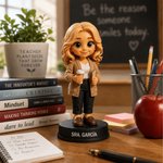 Figura 3D personalizada con foto, base y texto, decoración de oficina, regalo de Día del Maestro, regreso a clases y cumpleaños para profesores