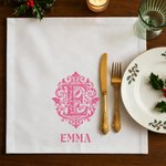 Personalised Moroccan Style Wedding Initial Napkin with Name Family Gathering Wedding Gift for Bride Family