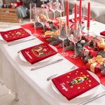 Personalisierte Nussknacker Weihnachtsserviette mit Namen | Wiederverwendbar | Festliche Tischdeko | Weihnachtsgeschenk für Familie & Freunde