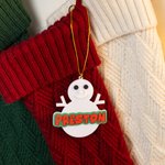 Personalised 3D Printed Snowman Reindeer Bell Christmas Tree Ornament Stocking Tag with Name Christmas Gift for Family Friends