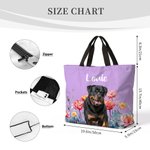 Personalisierter Haustier-Foto Shopper mit Geburtsblumen & Namen | großes Fassungsvermögen | Tragetasche | Tote Bag | Geburtstagsgeschenk für Frauchen