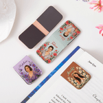 Personalised Multicolour Birth Flower Aesthetic Portrait Magnetic Bookmark Clip with Name Birthday Book Club Gift for Women Book Lovers