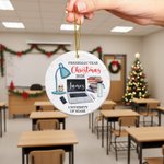 Personalised Freshman Year Ceramic Christmas Ornament with Name and School Name Classroom Tree Decor Christmas Gift for College Student